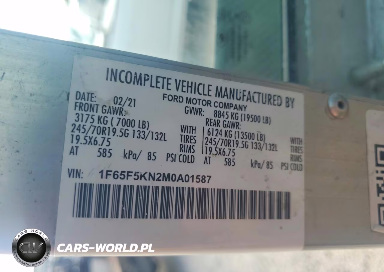 2021 Ford F59 Delivery Truck VIN:1F65F5KN2M0A01587 - 10