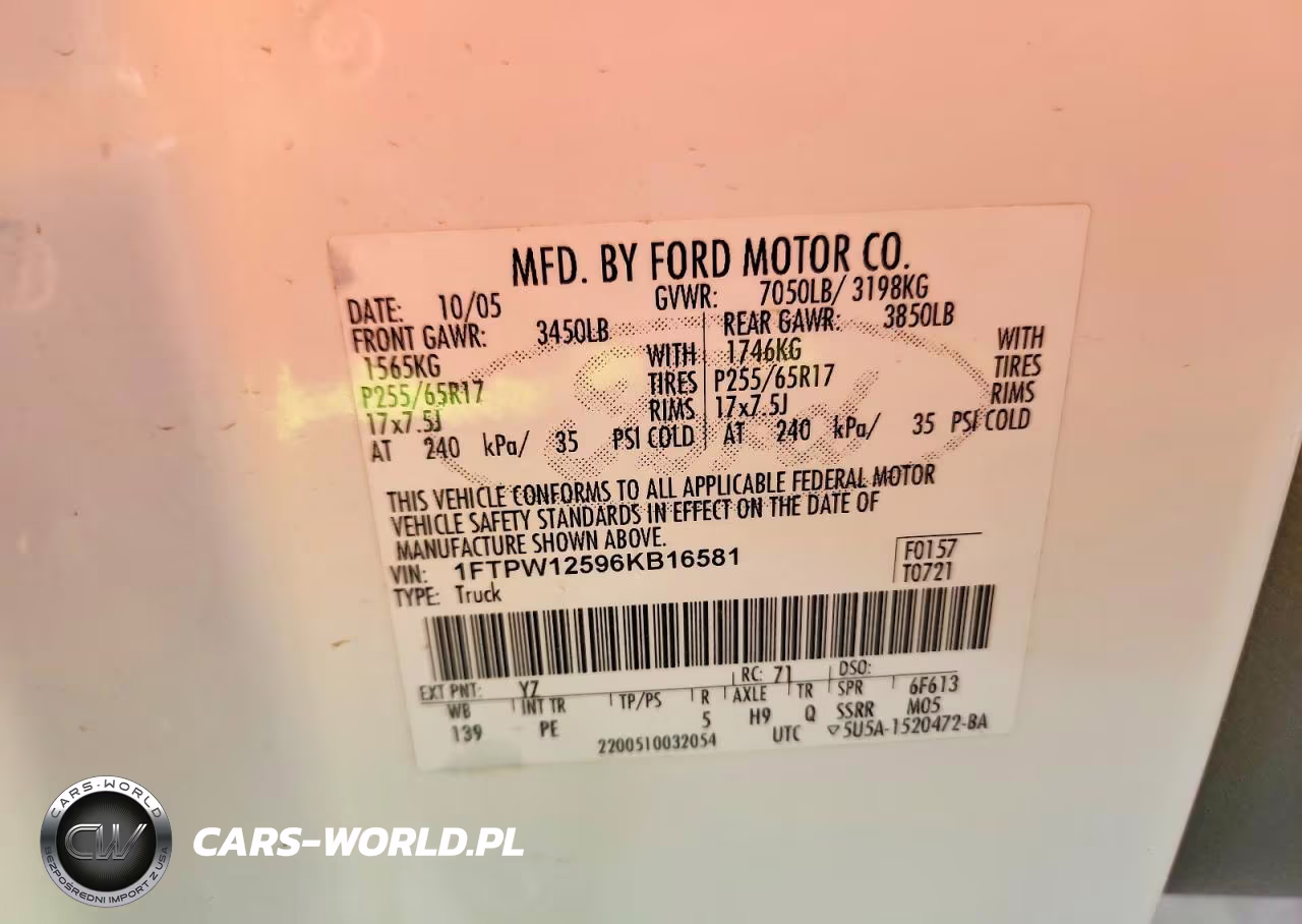 2006 Ford F150 Supercrew VIN:1FTPW12596KB16581 - 12