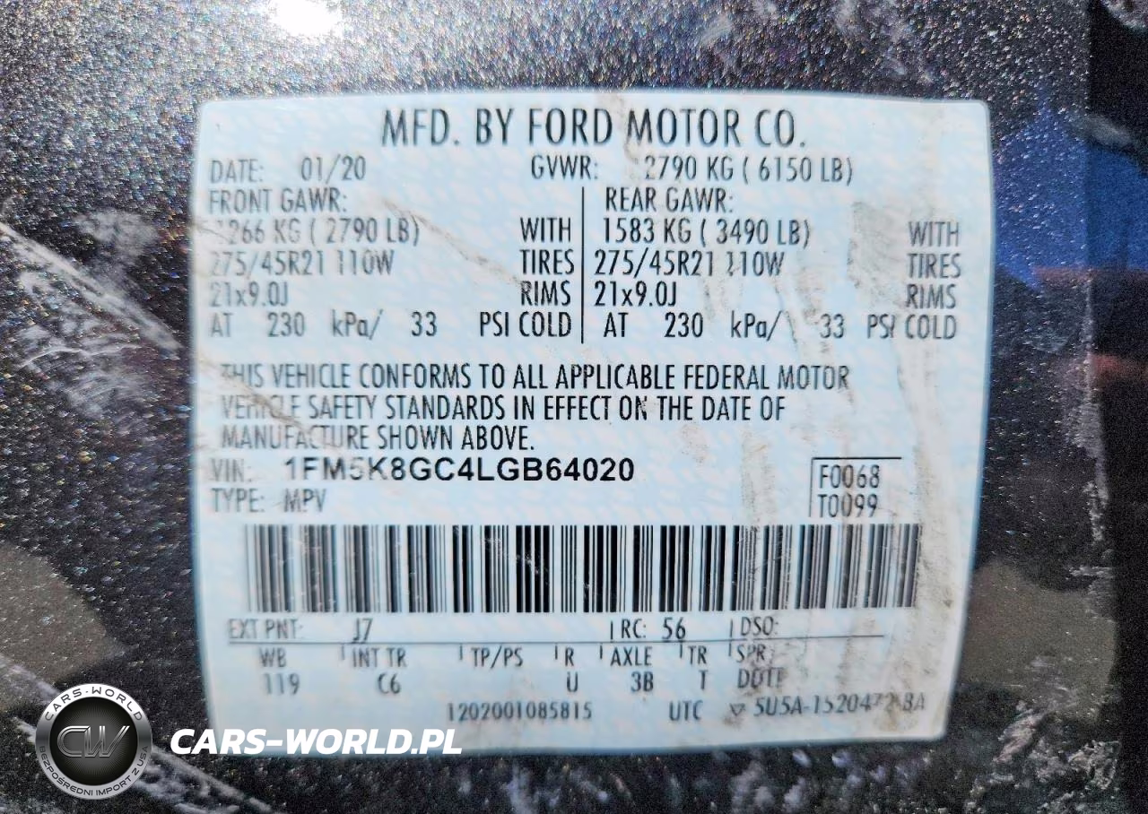 2020 Ford Explorer St VIN:1FM5K8GC4LGB64020 - 14