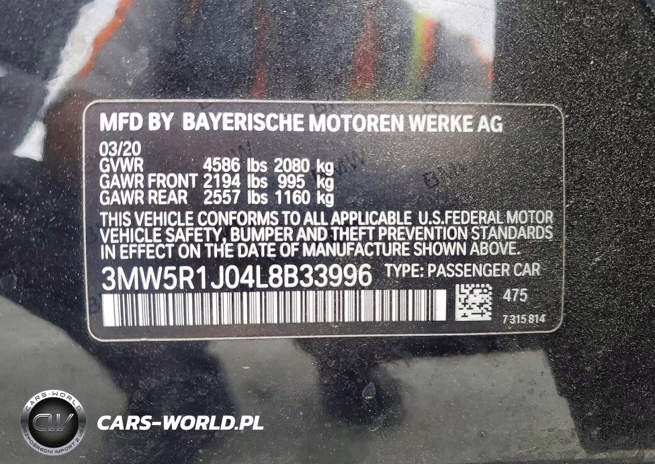 2020 BMW 330I VIN:3MW5R1J04L8B33996 - 13