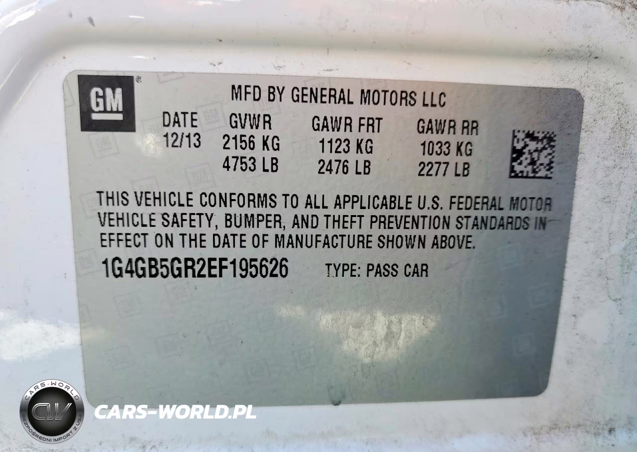 2014 Buick Lacrosse VIN:1G4GB5GR2EF195626 - 13
