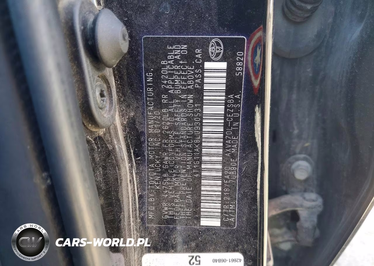 2020 Toyota Camry Se VIN:4T1G11AK8LU930531 - 12