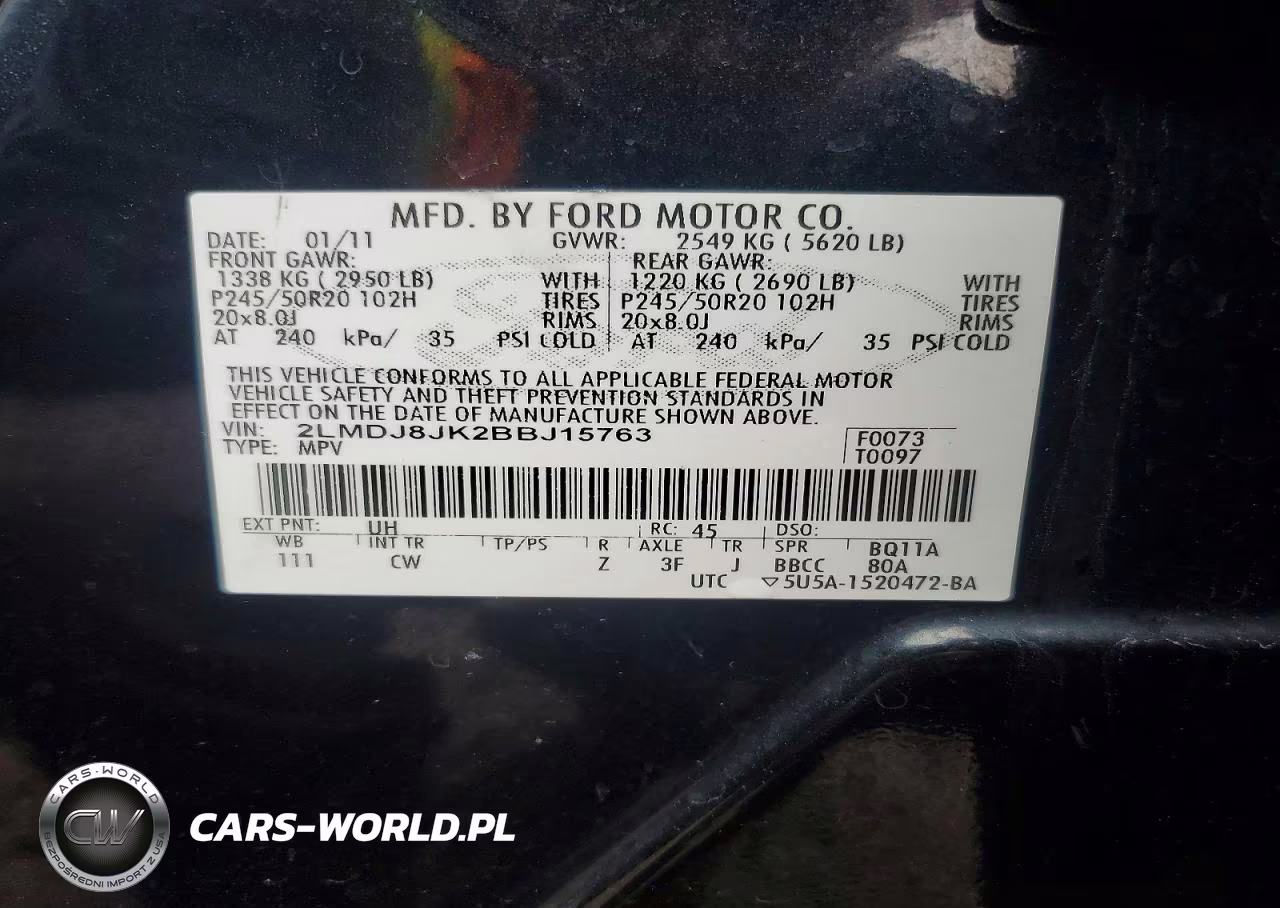 2011 Lincoln Mkx VIN:2LMDJ8JK2BBJ15763 - 12