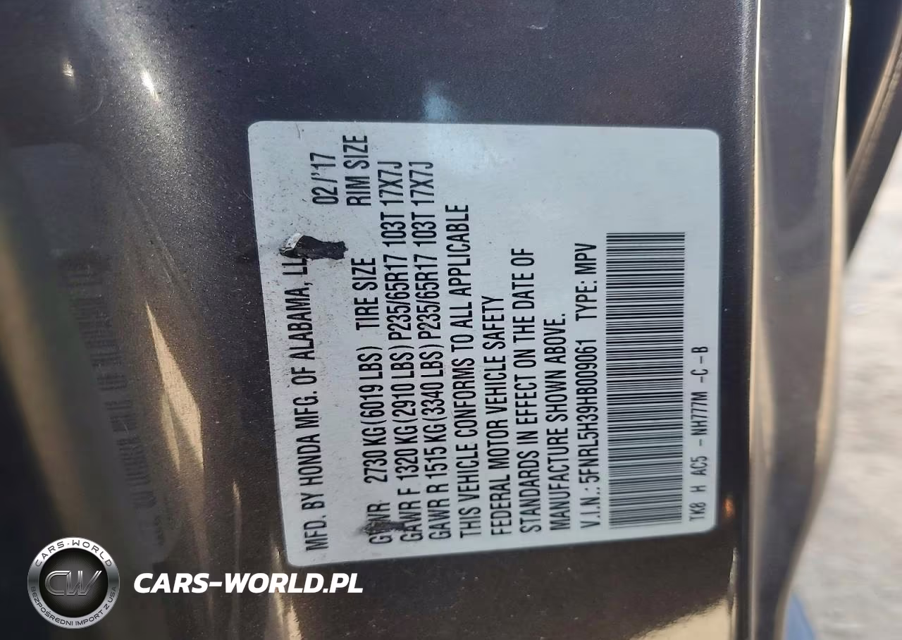 2017 Honda Odyssey Se VIN:5FNRL5H39HB009061 - 13