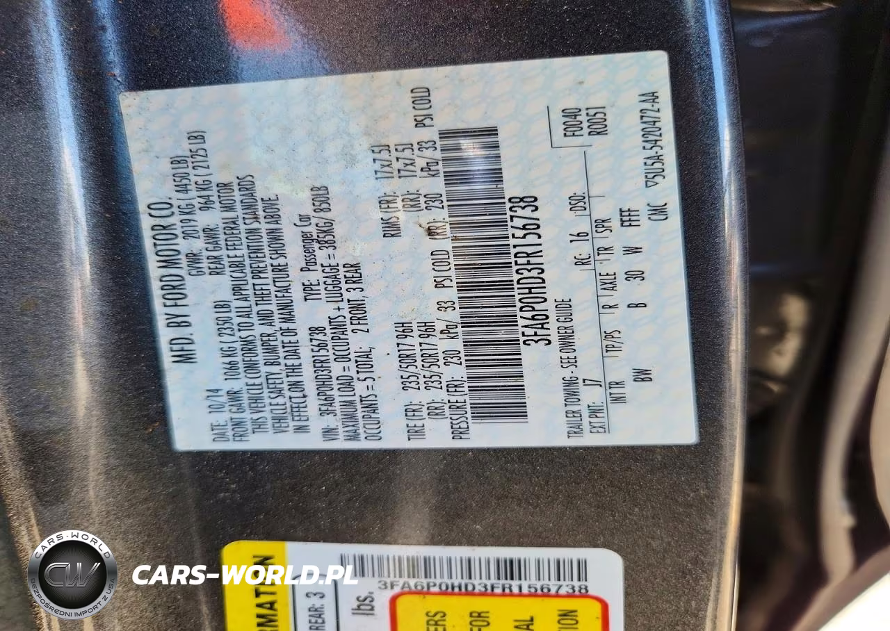 2015 Ford Fusion Se VIN:3FA6P0HD3FR156738 - 12