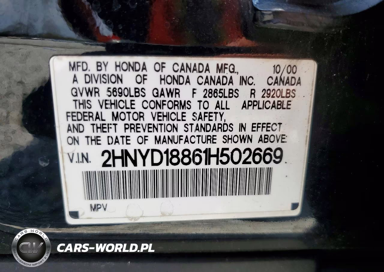 2001 Acura Mdx Touring VIN:2HNYD18861H502669 - 13