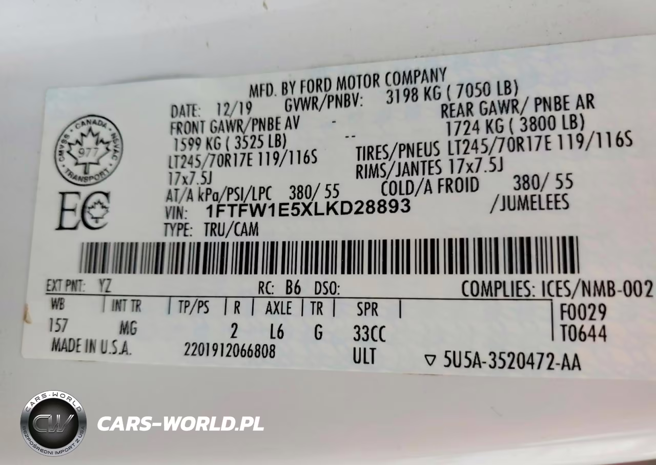 2020 Ford 150 Pu Sci VIN:1FTFW1E5XLKD28893 - 12