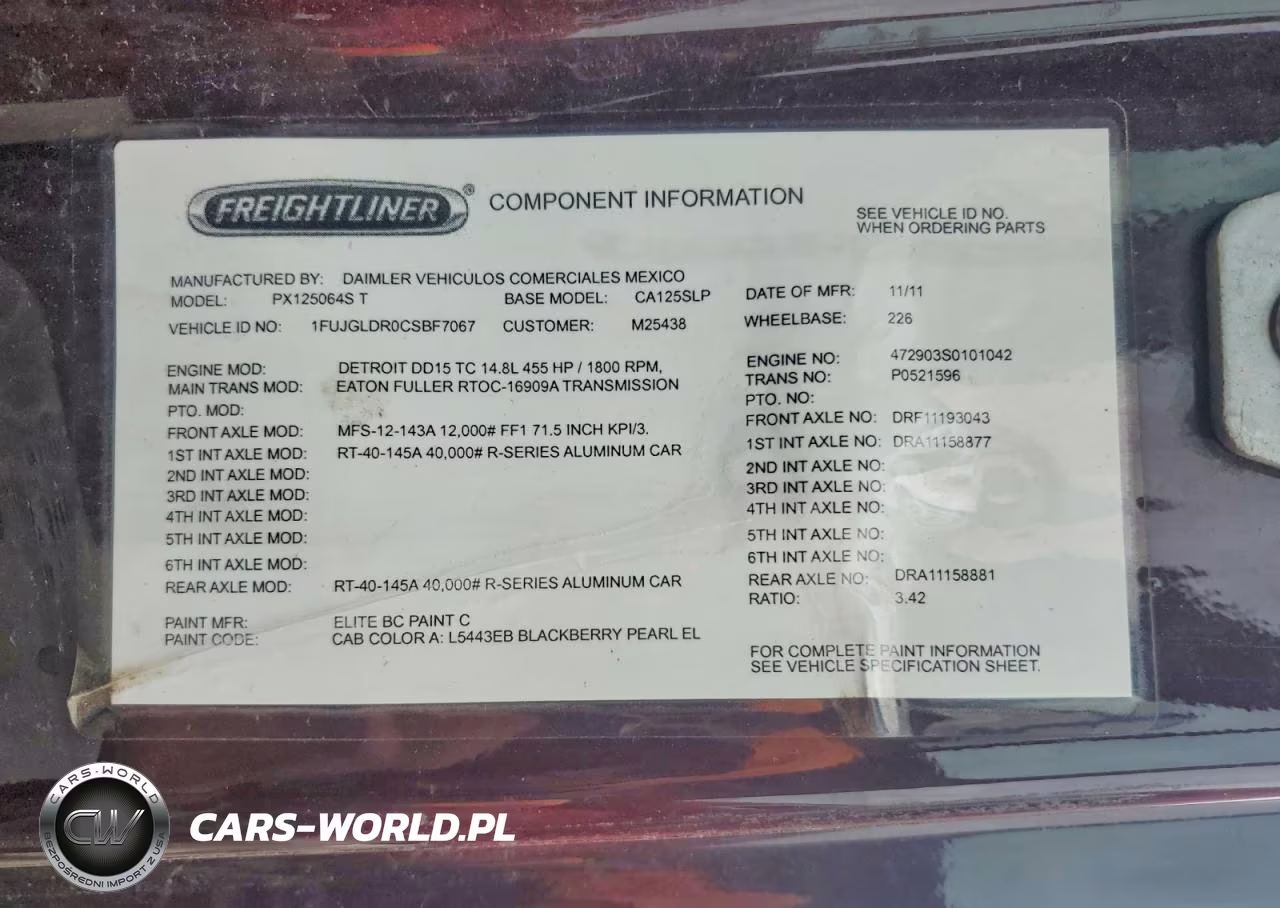 2012 Freightliner Cascadia Semi Truck VIN:1FUJGLDR0CSBF7067 - 10