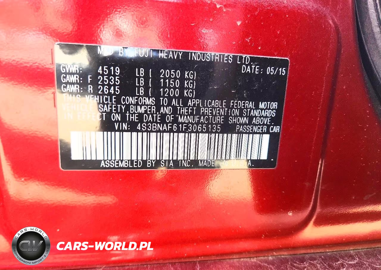 2015 Subaru Legacy 2.5I Premium VIN:4S3BNAF61F3065135 - 12