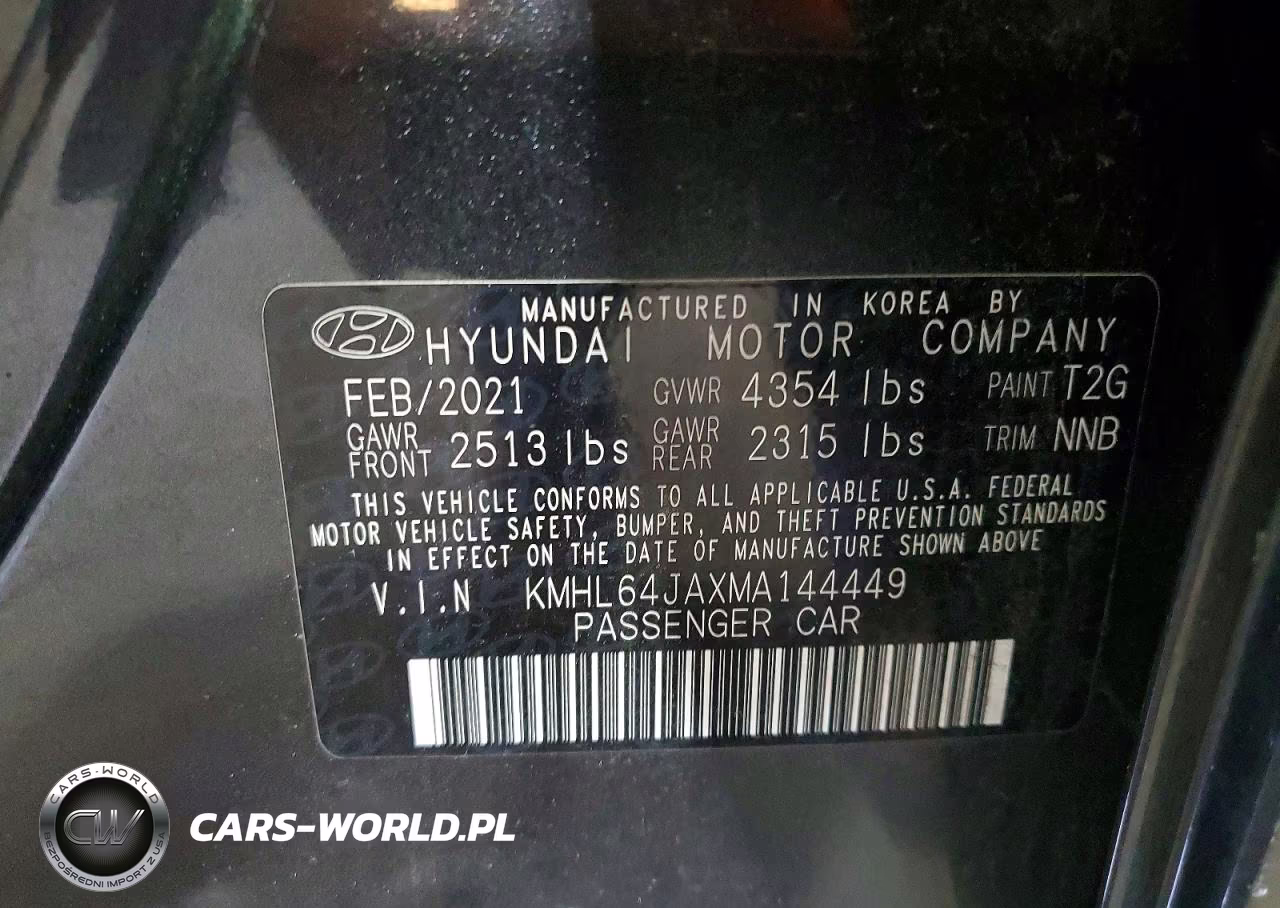 2021 Hyundai Sonata Sel VIN:KMHL64JAXMA144449 - 12