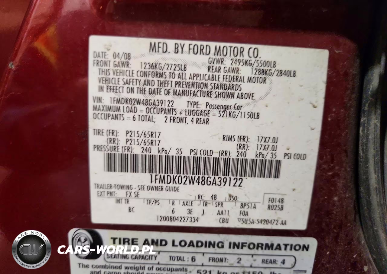 2008 Ford Taurus X Sel VIN:1FMDK02W48GA39122 - 13
