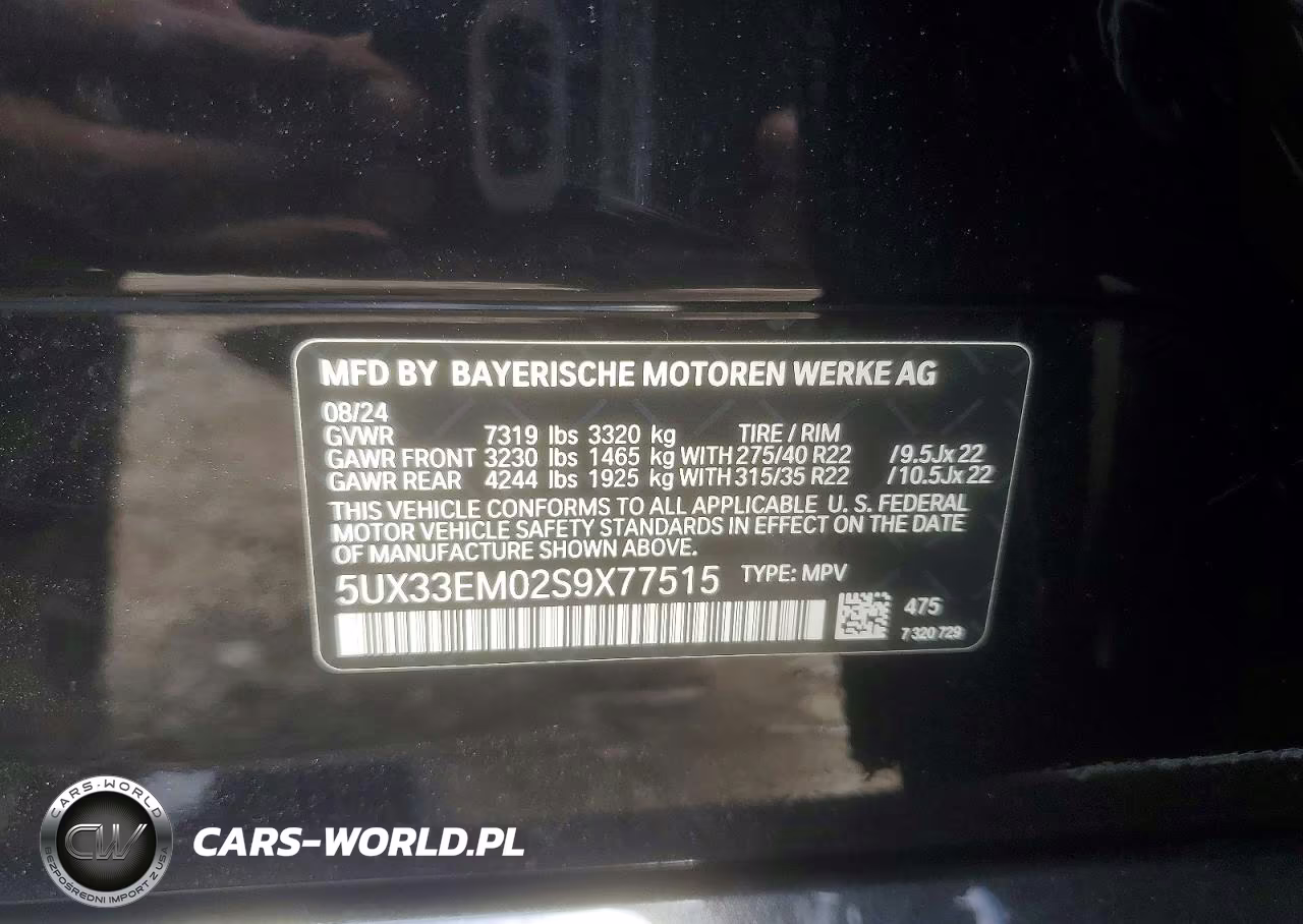 2025 BMW X7 M60I VIN:5UX33EM02S9X77515 - 13