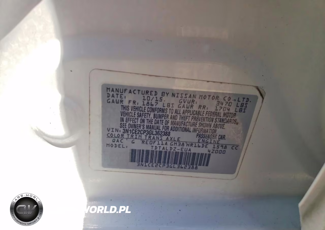 2016 Nissan Versa Note Sv VIN:3N1CE2CP3GL362388 - 12