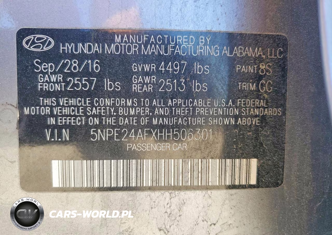 2017 Hyundai Sonata Se VIN:5NPE24AFXHH506301 - 12
