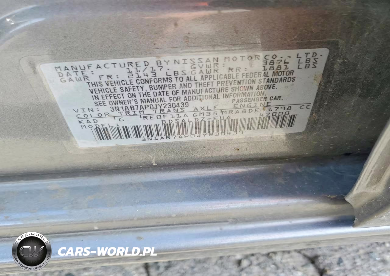 2018 Nissan Sentra Sv VIN:3N1AB7AP0JY230439 - 12