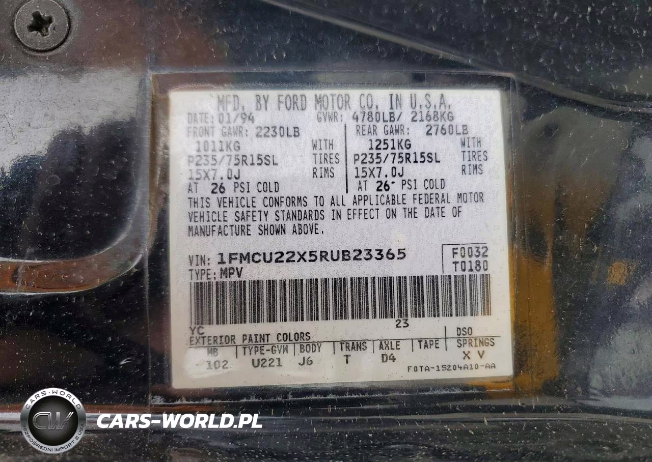 1994 Ford Explorer VIN:1FMCU22X5RUB23365 - 13