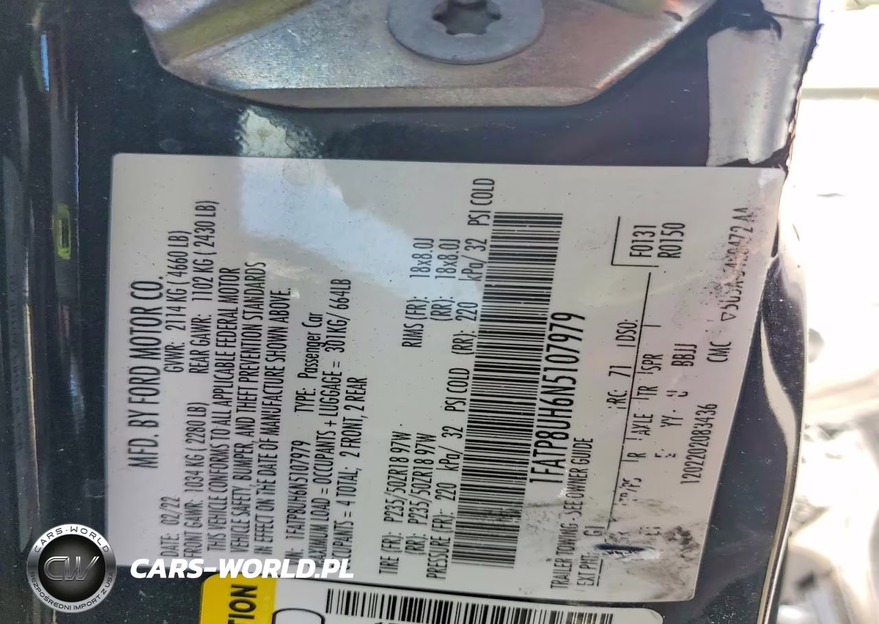2022 Ford Mustang VIN:1FATP8UH6N5107979 - 12