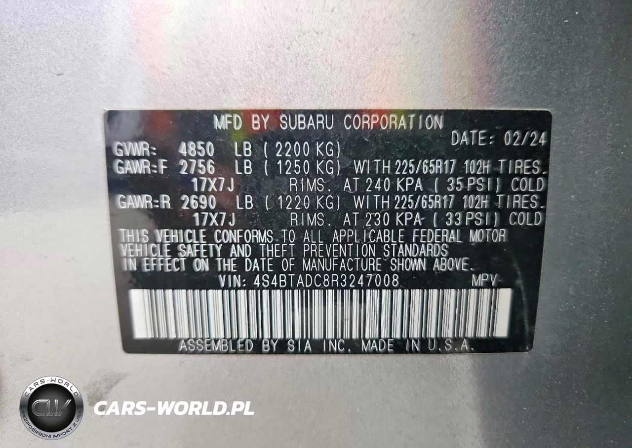 2024 Subaru Outback Premium VIN:4S4BTADC8R3247008 - 14
