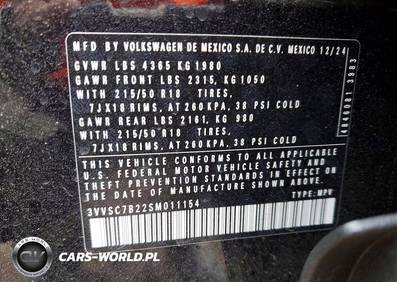 2025 Volkswagen Taos Se VIN:3VVSC7B22SM011154 - 14