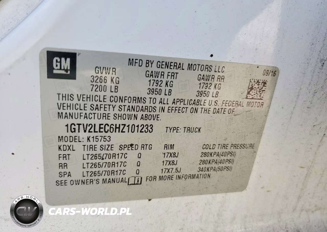 2017 GMC Sierra K1500 VIN:1GTV2LEC6HZ101233 - 12