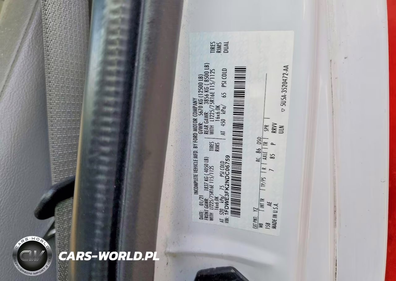 2022 Ford E350 Box Truck VIN:1FDWE3FK2NDC06759 - 12