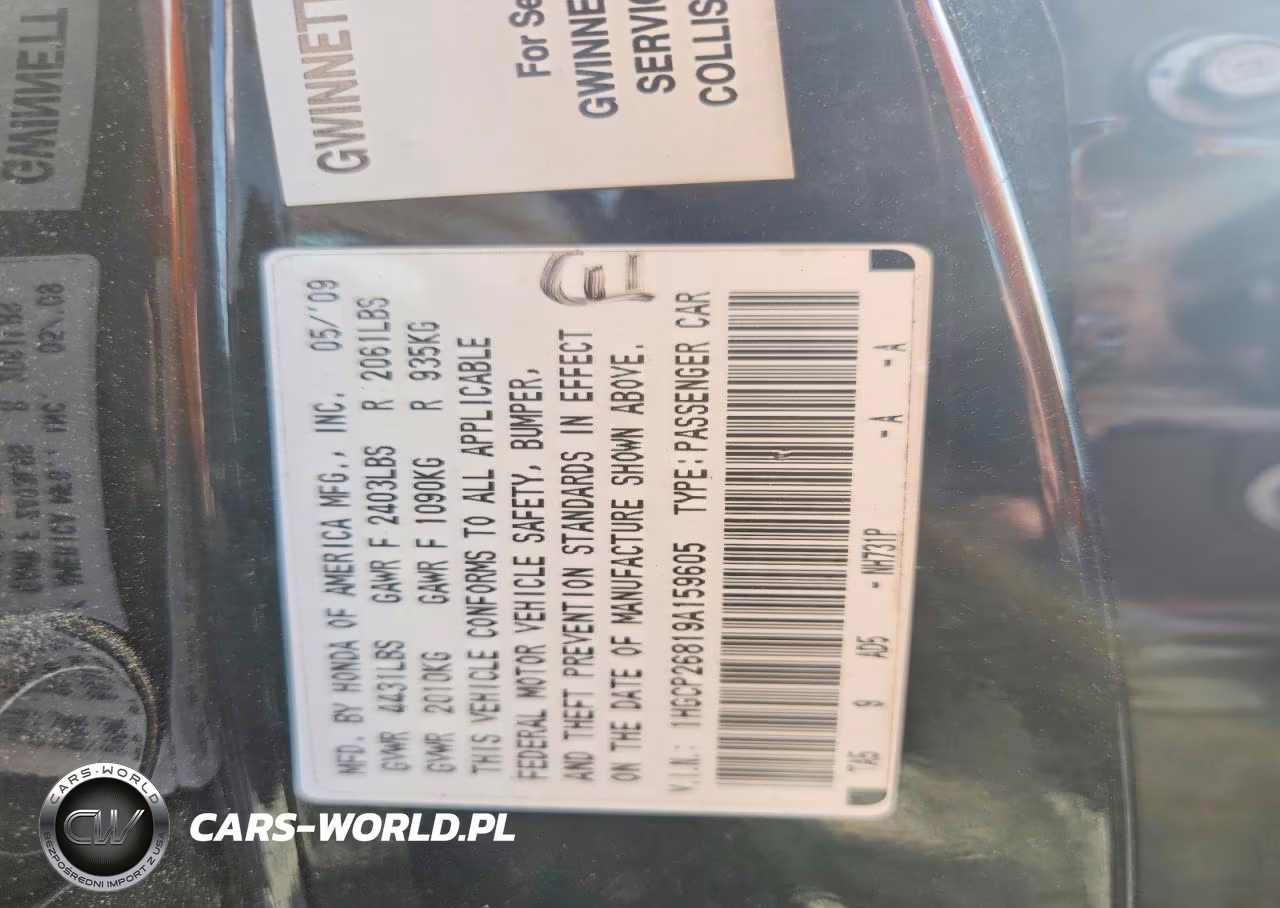 2009 Honda Accord Exl VIN:1HGCP26819A159605 - 12