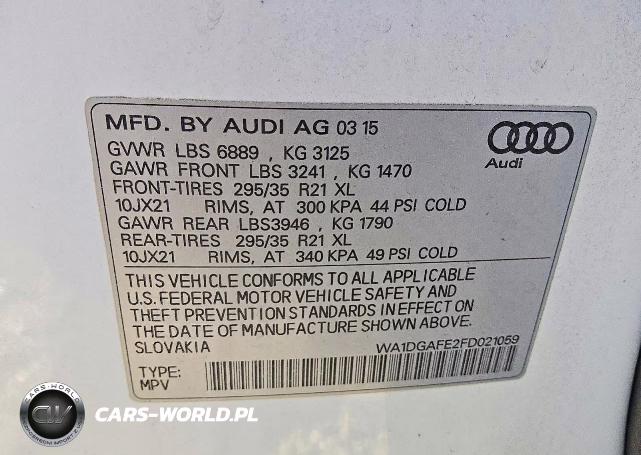 2015 Audi Q7 Prestige VIN:WA1DGAFE2FD021059 - 13