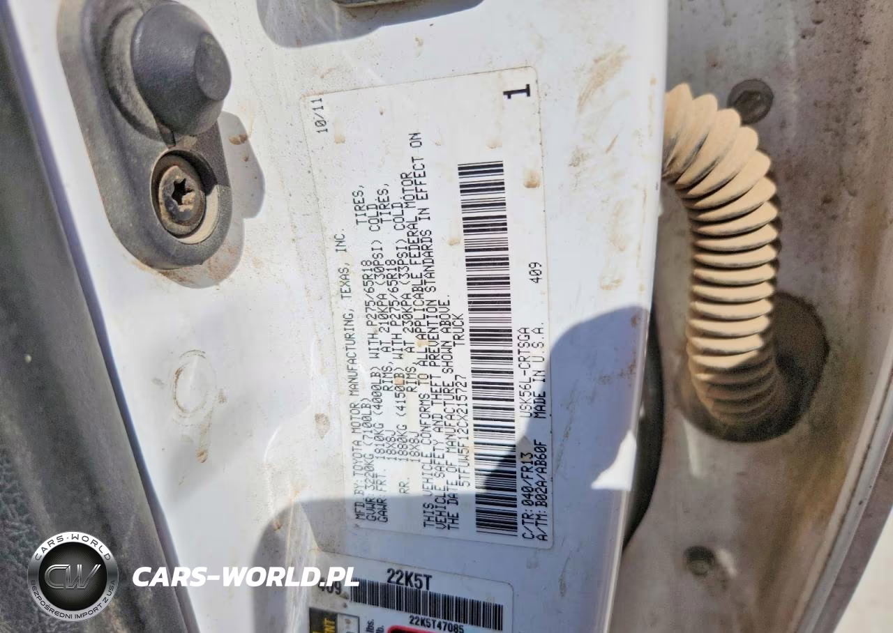 2012 Toyota Tundra Grade VIN:5TFUW5F12CX215727 - 12