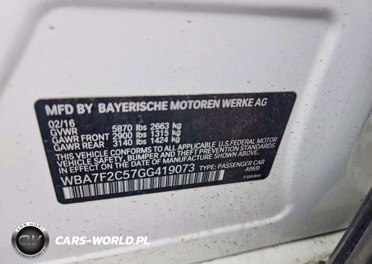 2016 BMW 750 Xi VIN:WBA7F2C57GG419073 - 12
