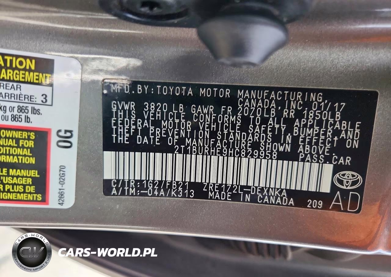 2017 Toyota Corolla Le VIN:2T1BURHE9HC829958 - 13