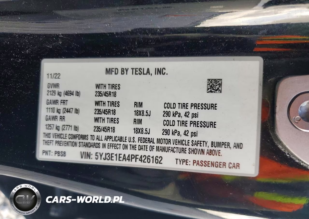 2023 Tesla Model 3 VIN:5YJ3E1EA4PF426162 - 12