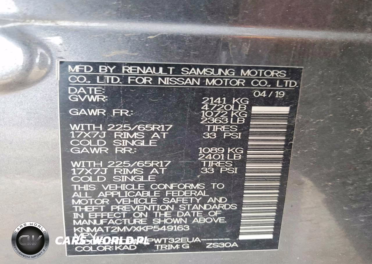 2019 Nissan Rogue S VIN:KNMAT2MVXKP549163 - 12