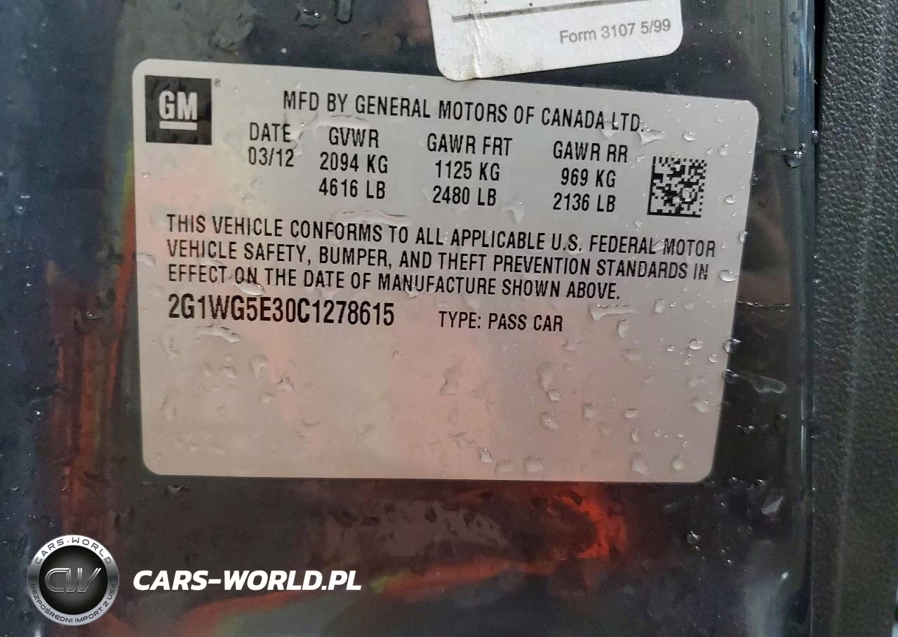 2012 Chevrolet Impala Lt VIN:2G1WG5E30C1278615 - 12