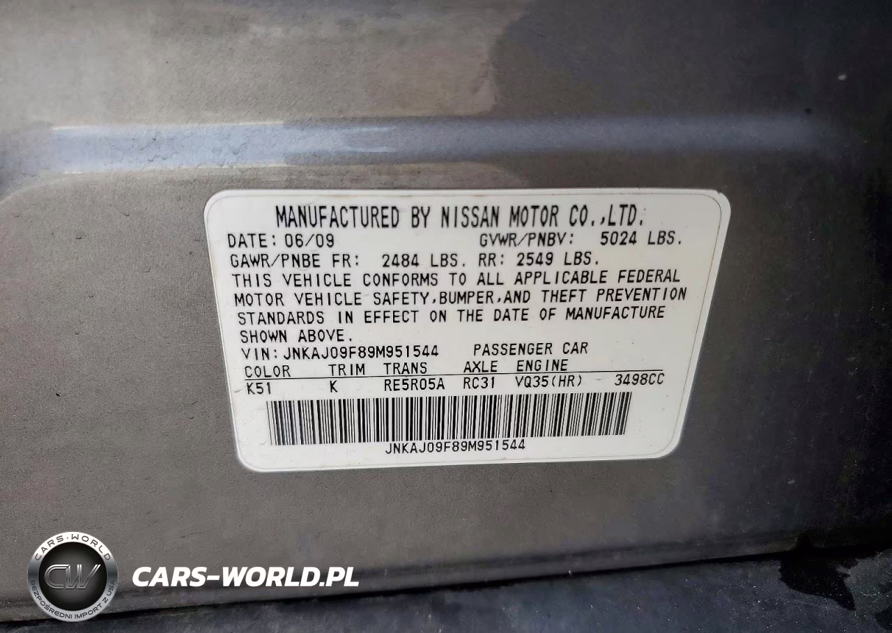 2009 Infiniti Ex35 Base VIN:JNKAJ09F89M951544 - 12