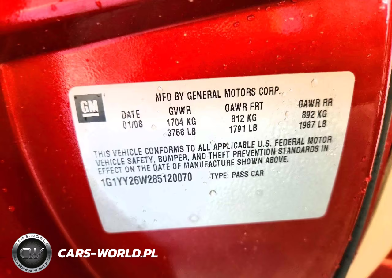 2008 Chevrolet Corvette VIN:1G1YY26W285120070 - 13