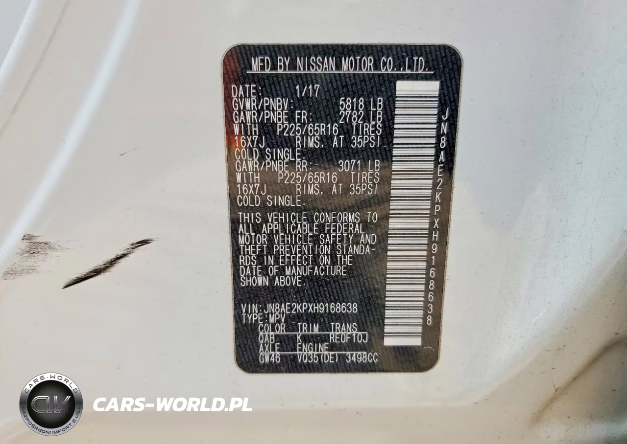 2017 Nissan Quest Sv VIN:JN8AE2KPXH9168638 - 13