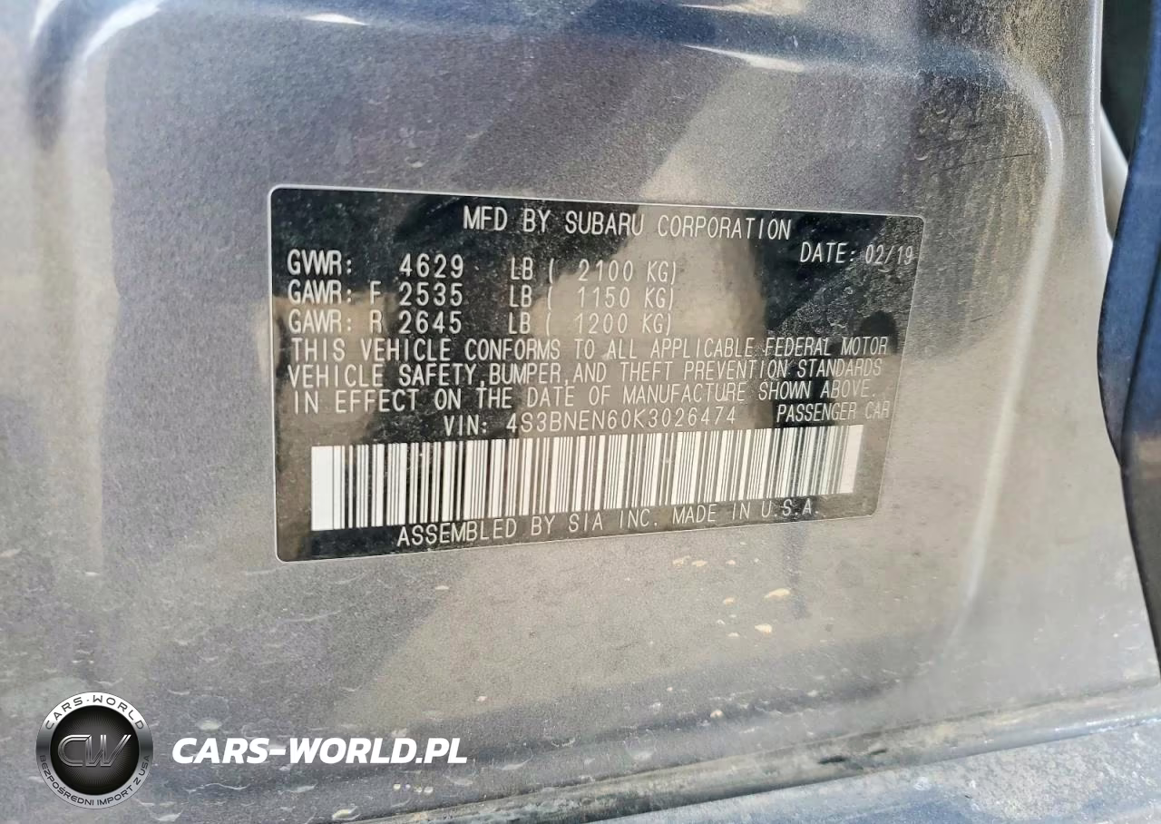 2019 Subaru Legacy 3.6R Limited VIN:4S3BNEN60K3026474 - 12
