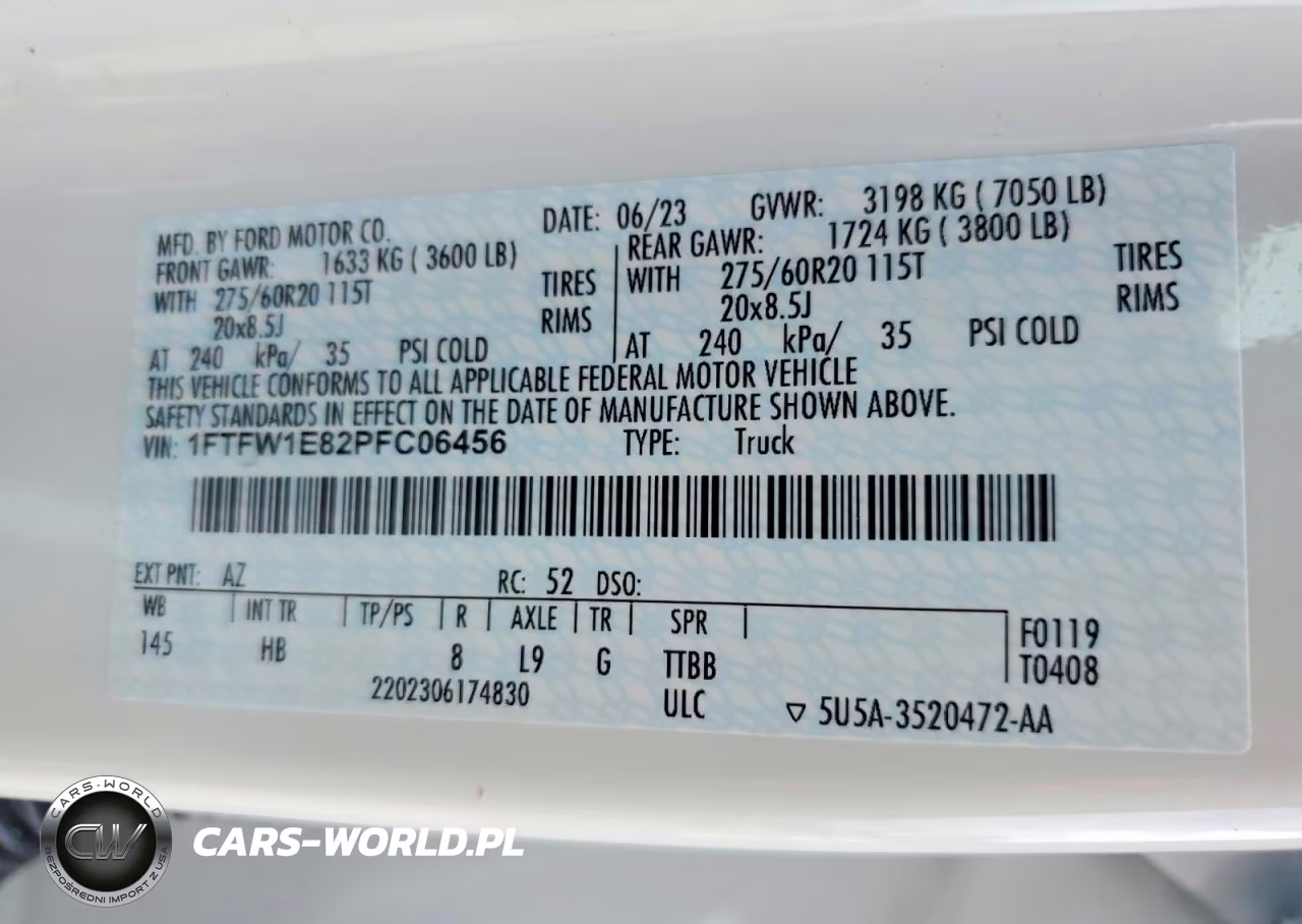 2023 Ford F150 Supercrew VIN:1FTFW1E82PFC06456 - 13