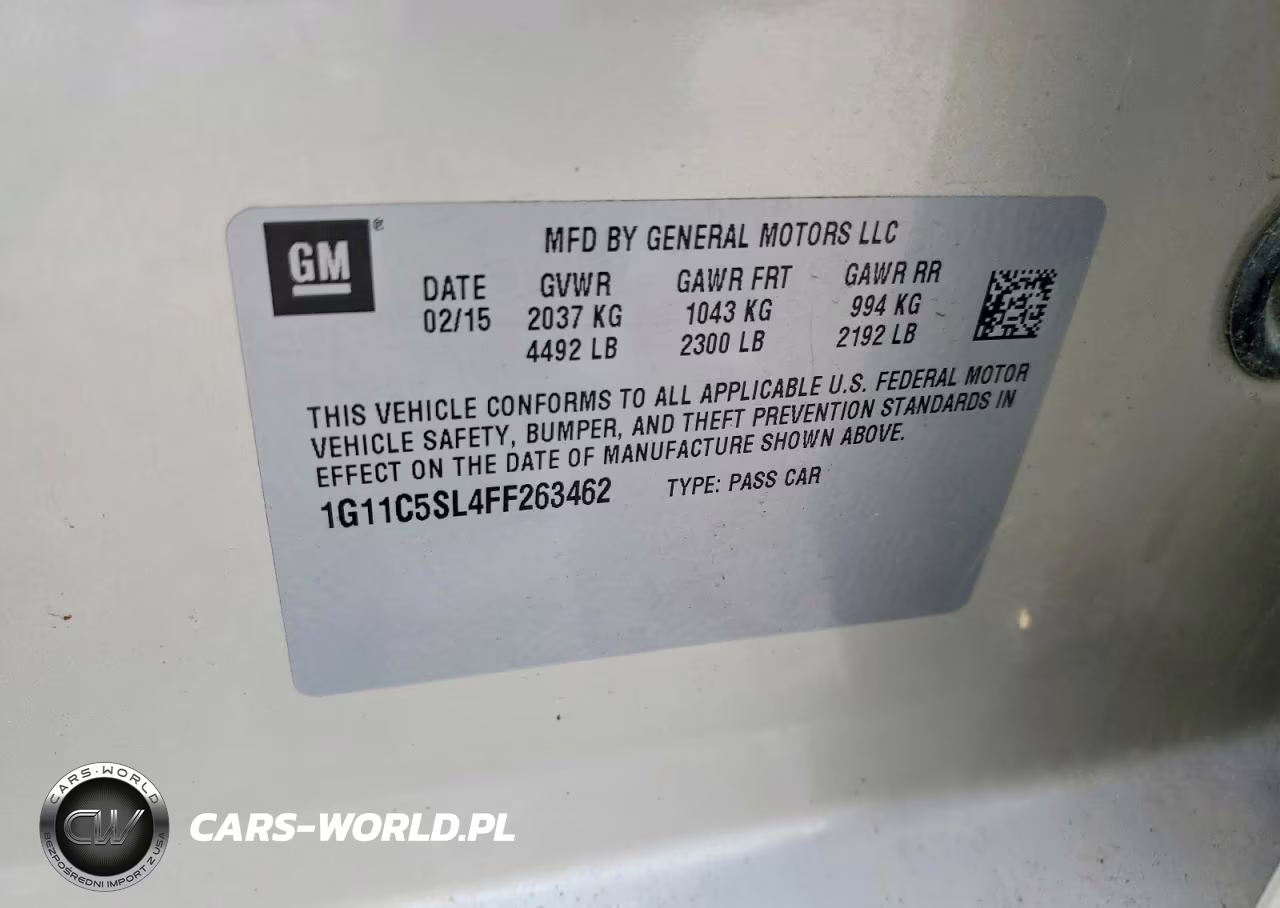 2015 Chevrolet Malibu 1Lt VIN:1G11C5SL4FF263462 - 12