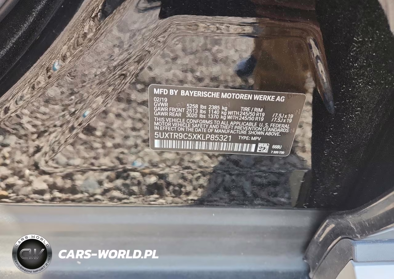 2019 BMW X3 xDrive30I VIN:5UXTR9C5XKLP85321 - 13