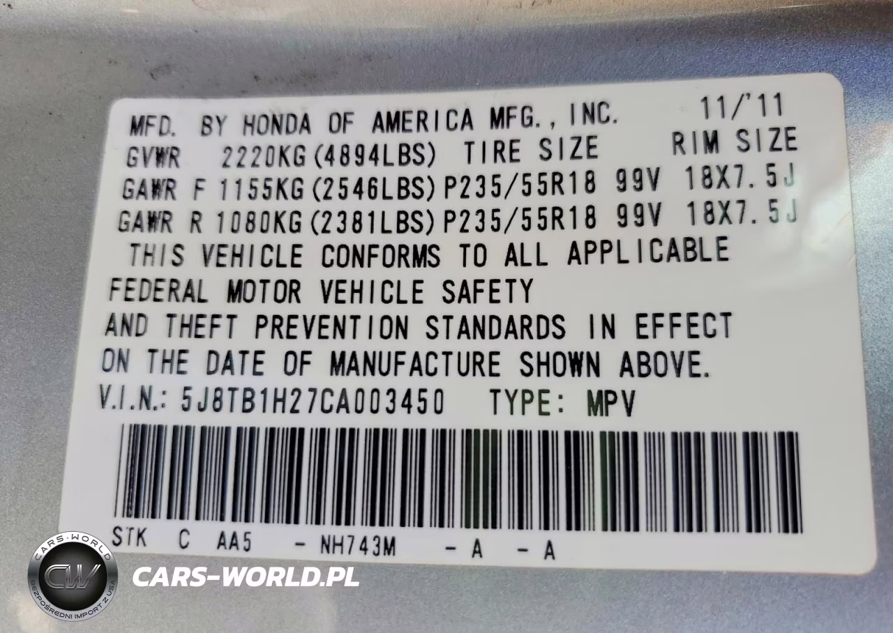 2012 Acura Rdx VIN:5J8TB1H27CA003450 - 14