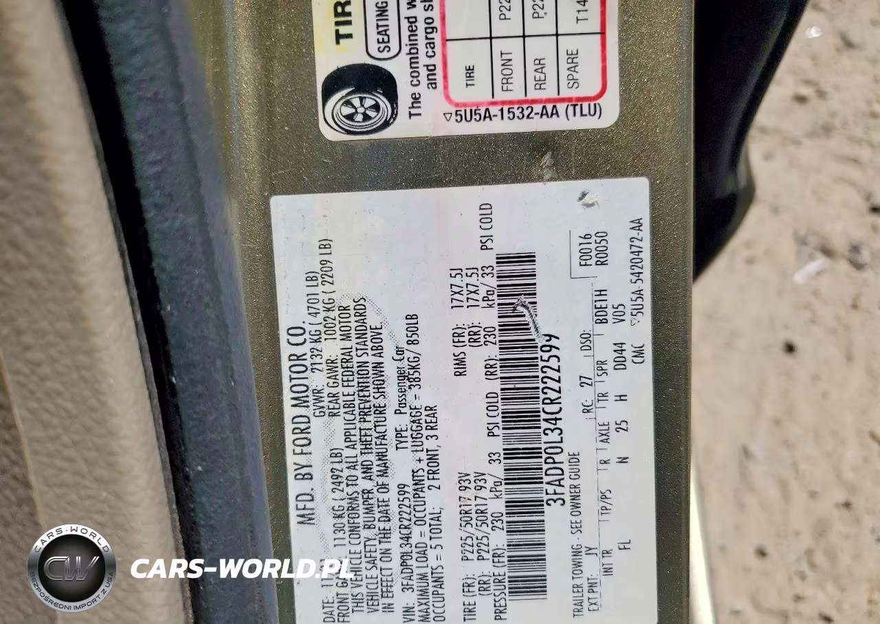 2012 Ford Fusion Hybrid VIN:3FADP0L34CR222599 - 12