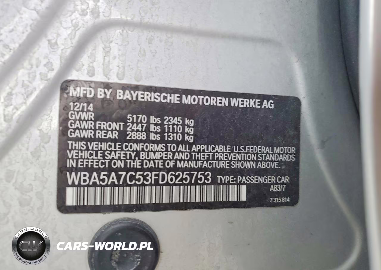 2015 BMW 528 Xi VIN:WBA5A7C53FD625753 - 12