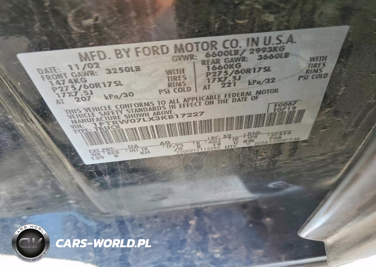 2003 Ford F150 Supercrew VIN:1FTRW07LX3KB17227 - 12