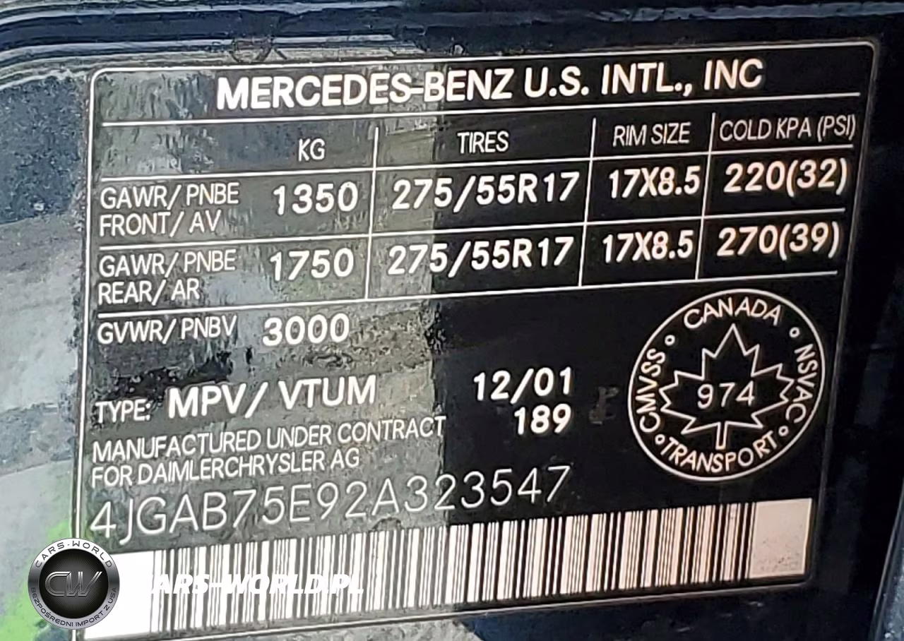 2002 Mercedes-Benz Ml 500 VIN:4JGAB75E92A323547 - 13