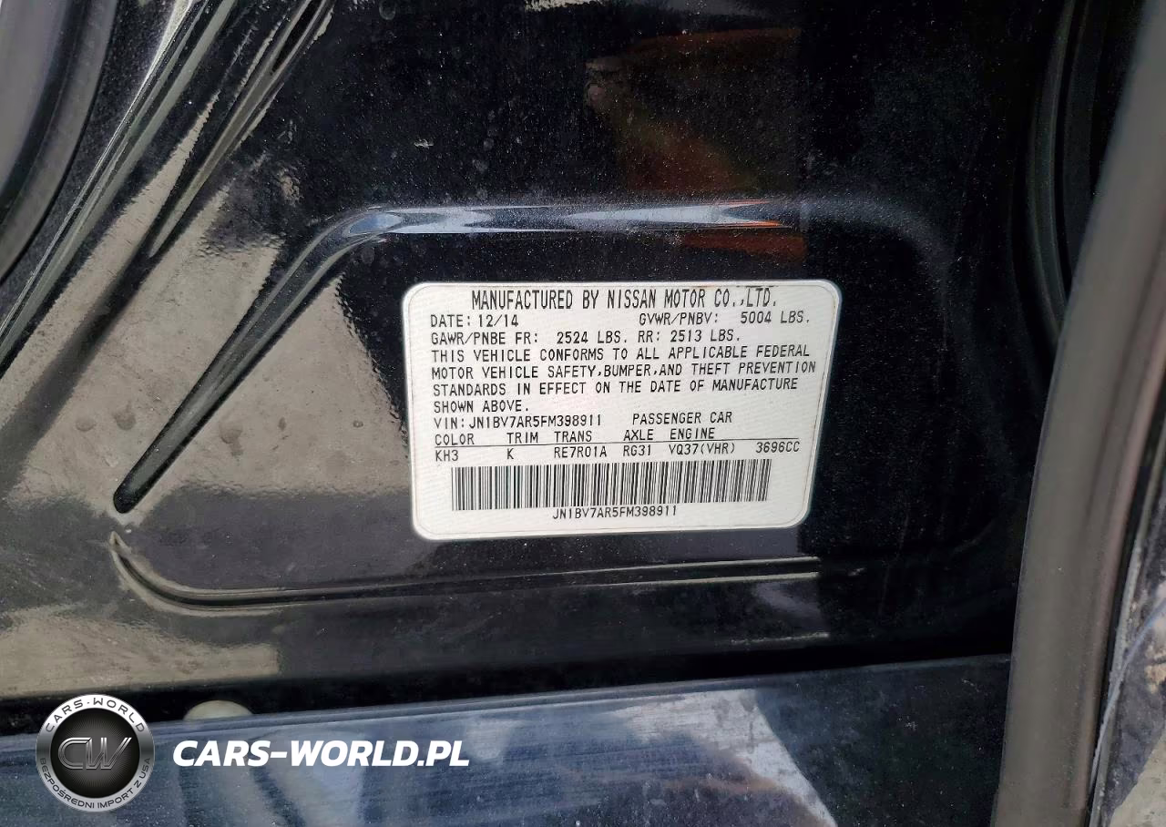 2015 Infiniti Q50 Base VIN:JN1BV7AR5FM398911 - 12
