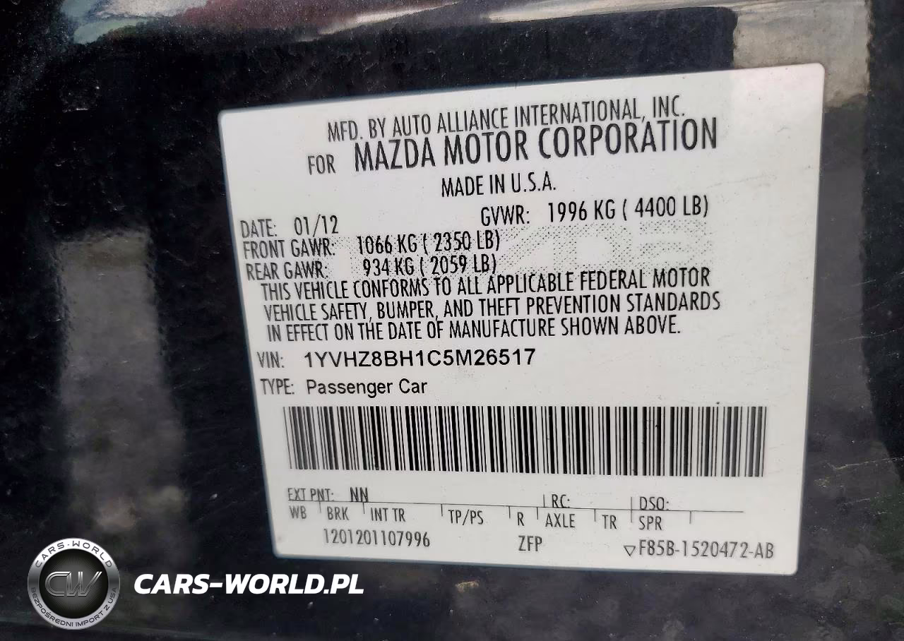 2012 Mazda 6 I VIN:1YVHZ8BH1C5M26517 - 13