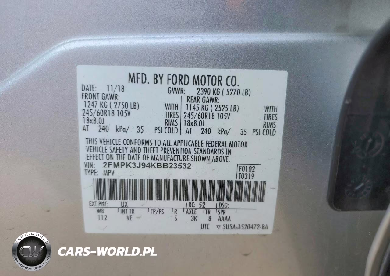 2019 Ford Edge Sel VIN:2FMPK3J94KBB23532 - 13