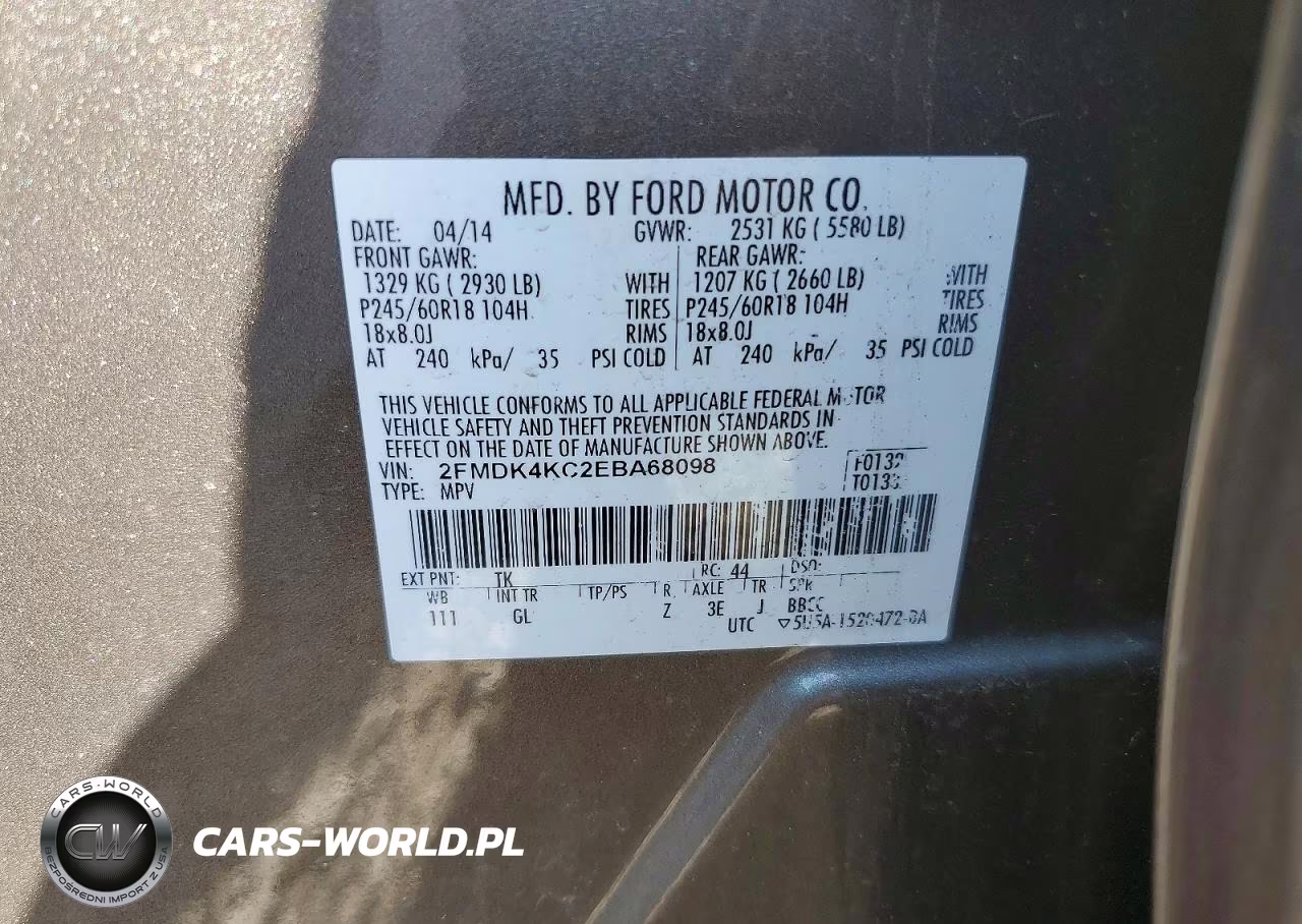 2014 Ford Edge Limited VIN:2FMDK4KC2EBA68098 - 13