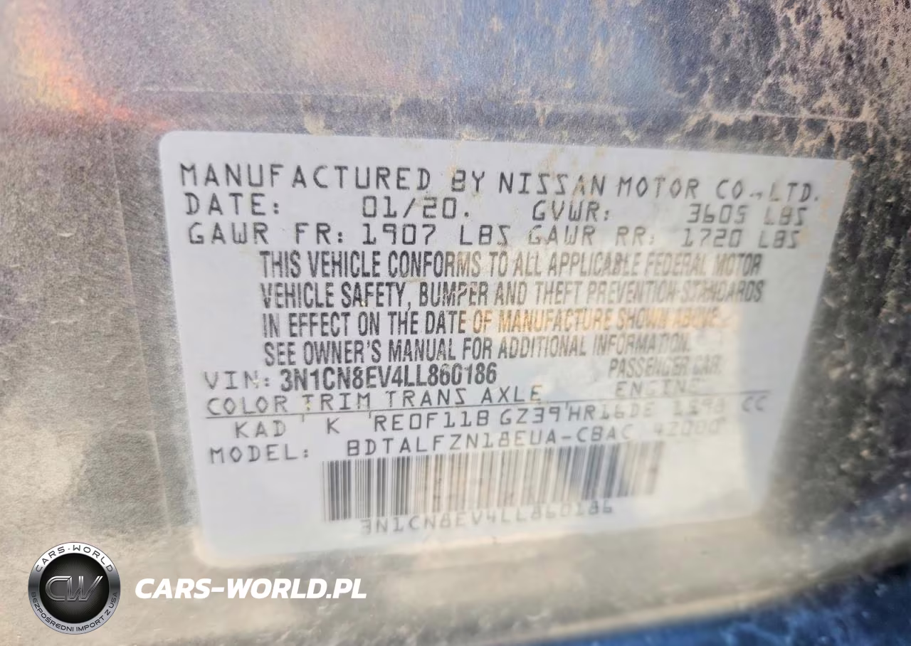 2020 Nissan Versa Sv VIN:3N1CN8EV4LL860186 - 12